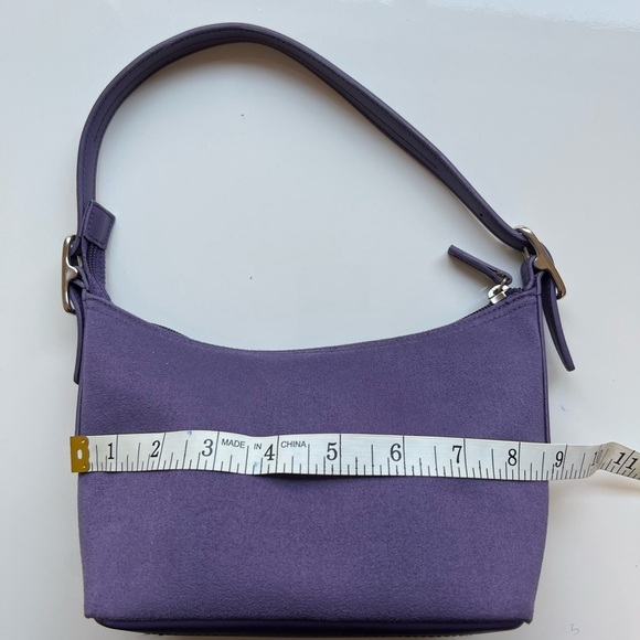 Y2K Vintage Liz Claiborne Purple Top Handle Top Zip Mini Shoulder Bag - Picture 7 of 13